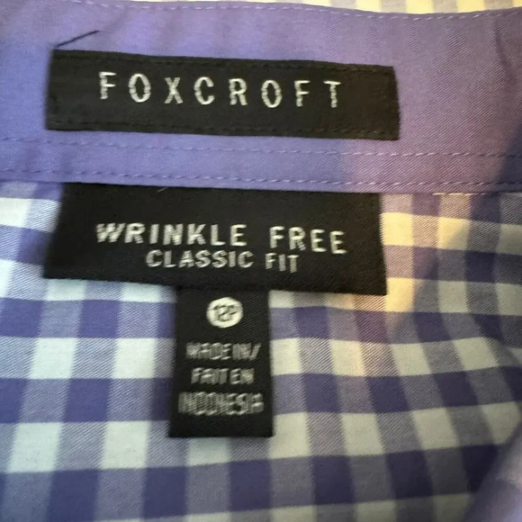 Foxcroft Women's Button-Up Shirt Size 12P Purple Wrinkle Free Classic Fit Casual - Picture 2 of 8